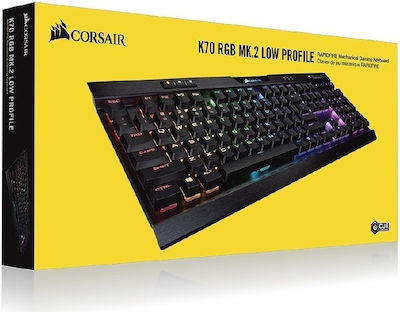 Corsair K70 RGB MK.2 Low Profile RAPIDFIRE Gaming Tastatură mecanică cu Cherry MX Speed switch-uri și iluminare RGB (Engleză UK)