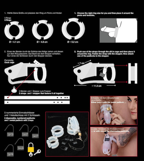 You2Toys Penis Cage Peniskäfig in Weiß Farbe 15Stück