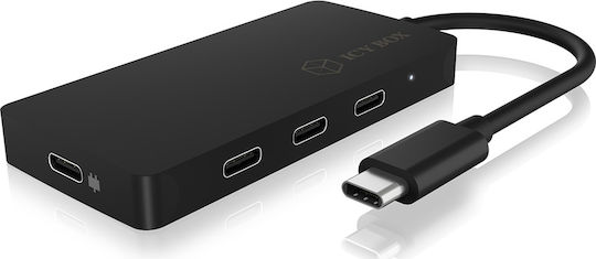 Icy Box USB-Hub 4 Anschlüsse USB 3.1 mit USB-C Anschluss