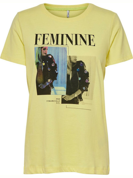 Only 15199722 Women's T-shirt Yellow 15199722