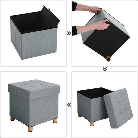 Scaune Camera de zi Cu spațiu de depozitare Tapițat cu Țesătură Gri 38x38x40buc