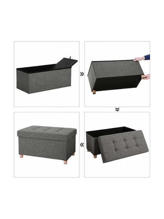 Songmics Bankhocker Mit Stauraum Stoff Grau 76x38x40cm