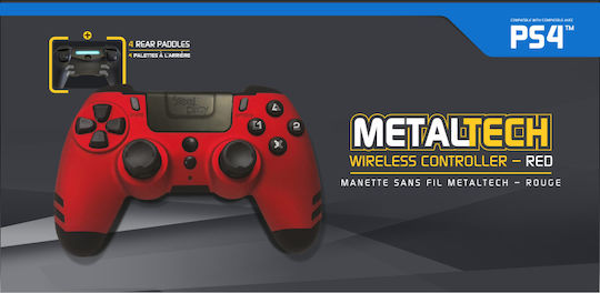 Steelplay Metaltech Ασύρματο Gamepad για PS4 Κόκκινο