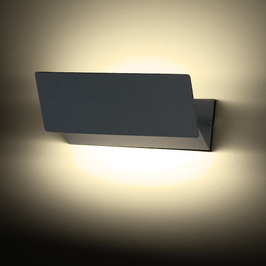 Aca Melfa Wall-Mounted Outdoor Ceiling Light LED IP54 7W with Warm White Light 19x6.5x6.3εκ.