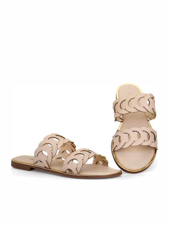 Antrin Tonia 140 Women's Flat Sandals in Beige Color