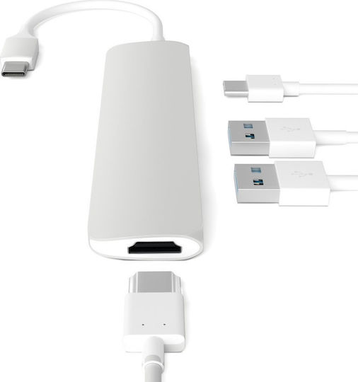 Satechi USB-C Docking Station with HDMI 4K PD Silver (ST-CMAS)