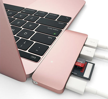 Satechi Type-C USB 3.0 3in1 Combo Hub USB-C Docking Station με Ροζ Χρυσό