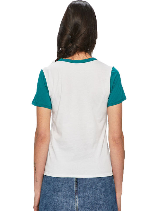 Vans Tangle Range Women's T-shirt with V Neckline White