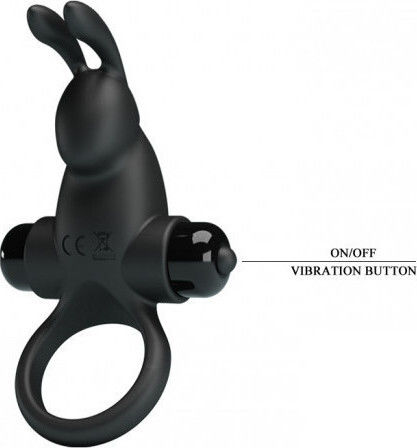 Pretty Love Vib Bunny Ring Δονούμενο Δαχτυλίδι Πέους Μαύρο BI-210204
