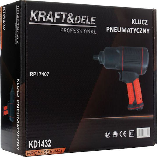 Kraft & Dele KD1432 Αερόκλειδο 1/2" με Μέγιστη Ροπή 122.36kgm
