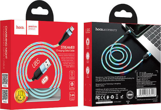 Hoco U85 Charming night Regular USB 2.0 spre micro USB Cablu Albastru 1m (HC-U85MBL) 1buc