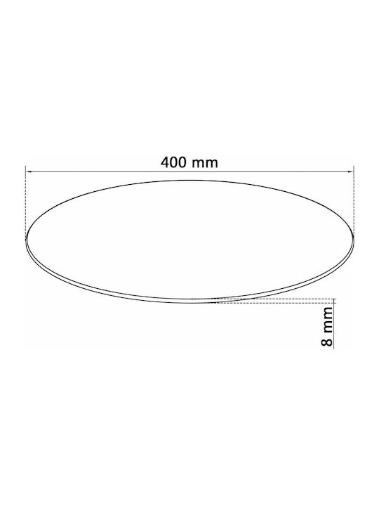 vidaXL Round Table Surface made of Glass in Transparent Color 40x40cm 243625 1pcs