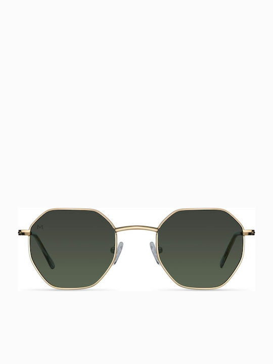 Meller Endo Unisex Sonnenbrille mit Gold Metall Gestell und Grün Polarisiert Linse EN-GOLDOLI