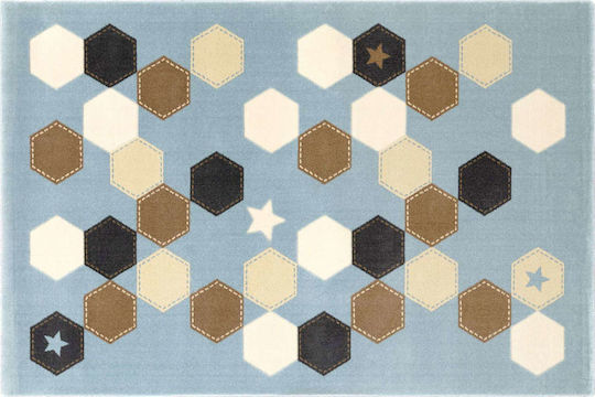 Saint Clair Polygon Детско килимче Светлосин 115x175см