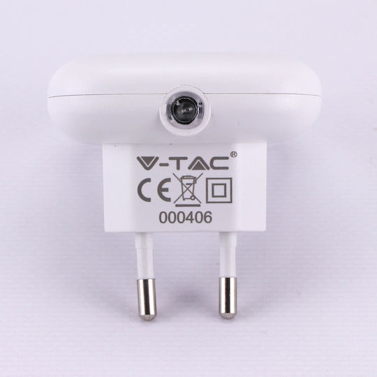 V-TAC LED Φωτιστικό Νυκτός Πρίζας με Φωτοκύτταρο