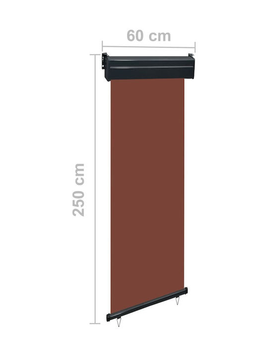 vidaXL Terrace Sideway Sunshade Roller Brown 0.6x2.5cm