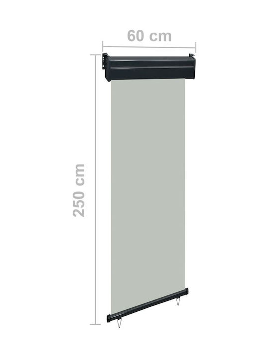 vidaXL Rulou lateral de umbrire Terasă Gri x2.5m