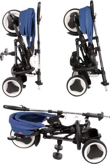 Q Play Deluxe Convertible with Parental Handle 3 in 1 for 9 Months Blue