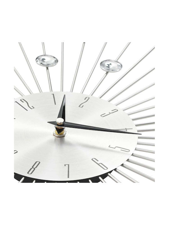 vidaXL Wall Clock Metallic Silver Ø50cm
