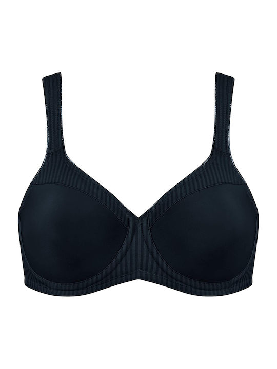 Modern Soft Cotton Minimizer Minimizer Bra without Padding Underwire Black