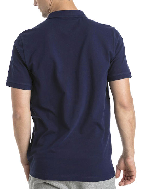 Puma Essentials Men's Short Sleeve Blouse Polo Navy Blue