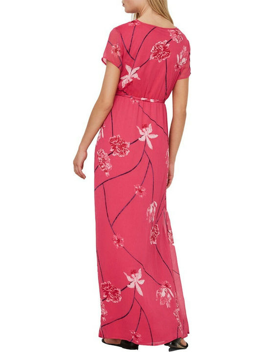 Vero Moda Summer Maxi Dress Wrap Fuchsia