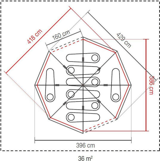 Coleman Octagon BlackOut Χειμερινή Σκηνή Camping Χακί με Διπλό Πανί για 8 Άτομα 396x386x208εκ.