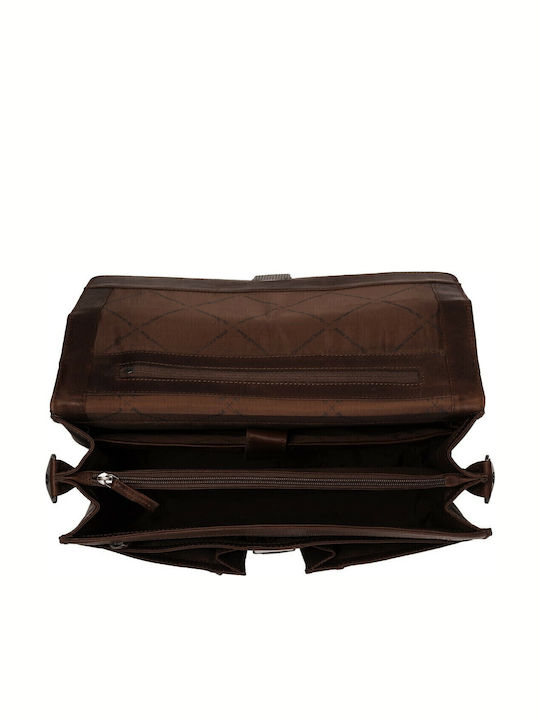 Joe Leather Men's Briefcase Brown
