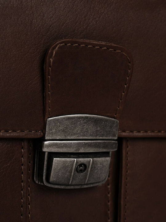 Joe Leather Men's Briefcase Brown