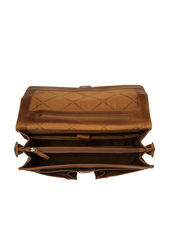 Joe Leather Men's Briefcase Tabac Brown