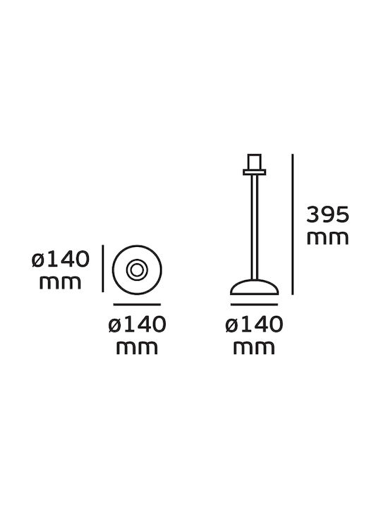 VK Lighting Metal Table Lamp for Socket E27 with Black Shade and Base