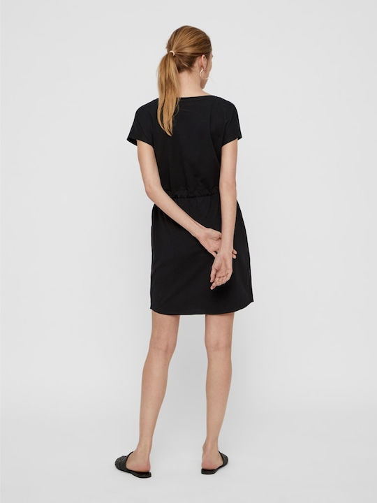 Vero Moda Καλοκαιρινό Mini T-shirt Φόρεμα Total Black
