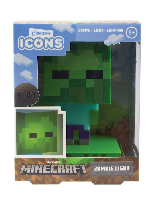 Paladone Παιδικό Διακοσμητικό Φωτιστικό Minecraft Zombie Πράσινο 10εκ.