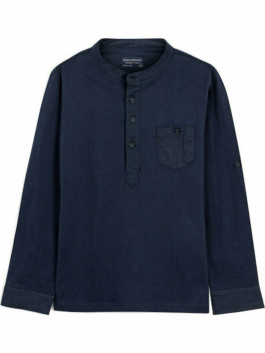 Mayoral Kids Blouse Long Sleeve Navy Blue