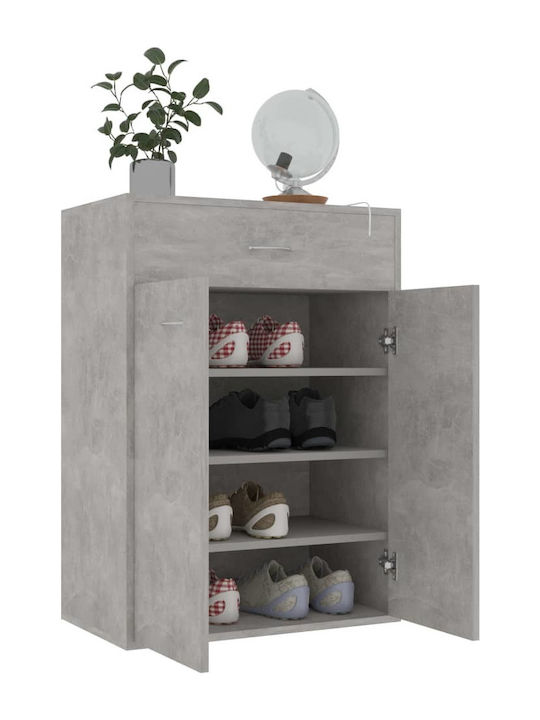 Ξύλινη Παπουτσοθήκη με 4 Ράφια Γκρι Μ60xΠ35xΥ84cm