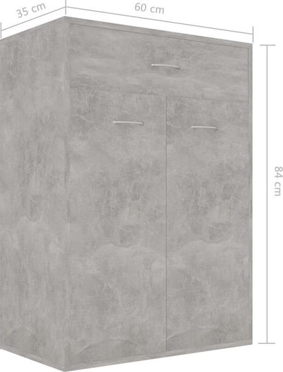 Holz Schuhschrank mit 4 Regalen Gray L60xW35xH84cm