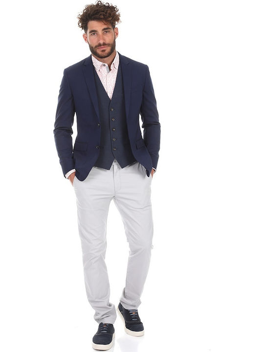 Men's Winter Suit Jacket Slim Fit Navy Blue