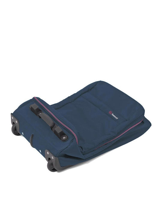 Benzi BZ5565 Cabin Fabric Navy Blue Travel Suitcase With 2 Wheels Height 51cm