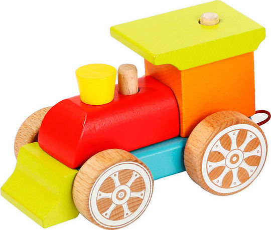 Cubika Tren de lemn pentru transportul mașinilor Trenuleț din Lemn pentru 1,5+ ani+ Ani