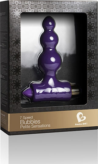 Rocks Off Petite Sensations Bubbles Πρωκτική Σφήνα με Δόνηση Μωβ 7cm