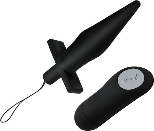 Baile Vibrating Plug Remote Control Wireless Anal Vibrator Black 16.5cm