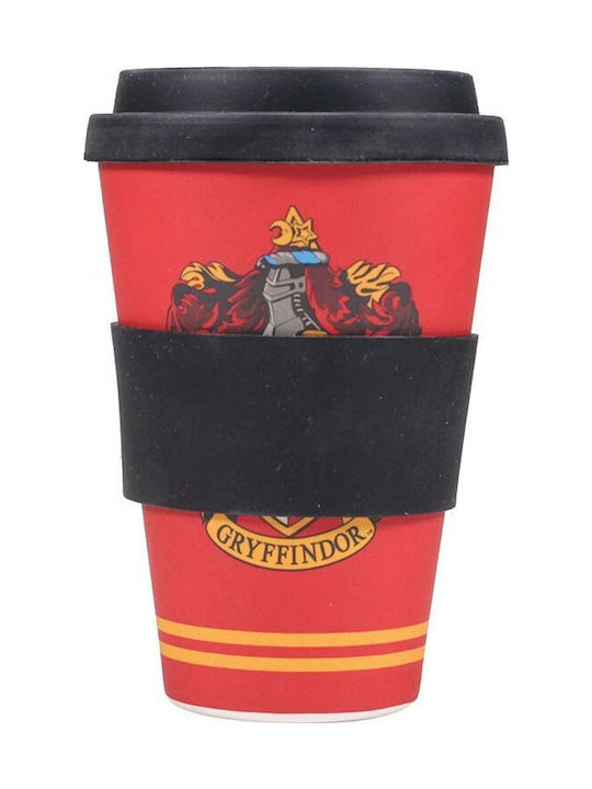 Half Moon Bay Harry Potter-Gryffindor Cană Bambus Cu Capac Roșie 400ml