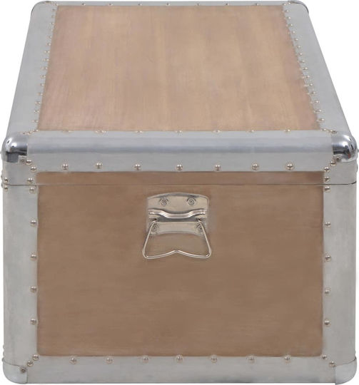 vidaXL Διακοσμητικό Μπαούλο Ξύλινο Μπεζ 91x52x40εκ.