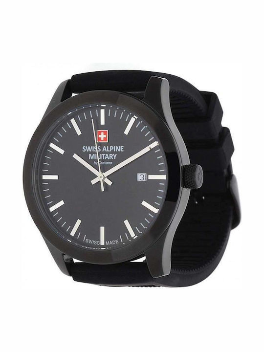 Swiss Alpine Military by Grovana Men's Watch 43mm Battery with Black Rubber Strap