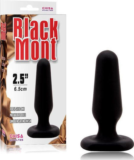 Chisa Novelties Black Mont Silicone Plug Πρωκτική Σφήνα Small Black 6.5cm