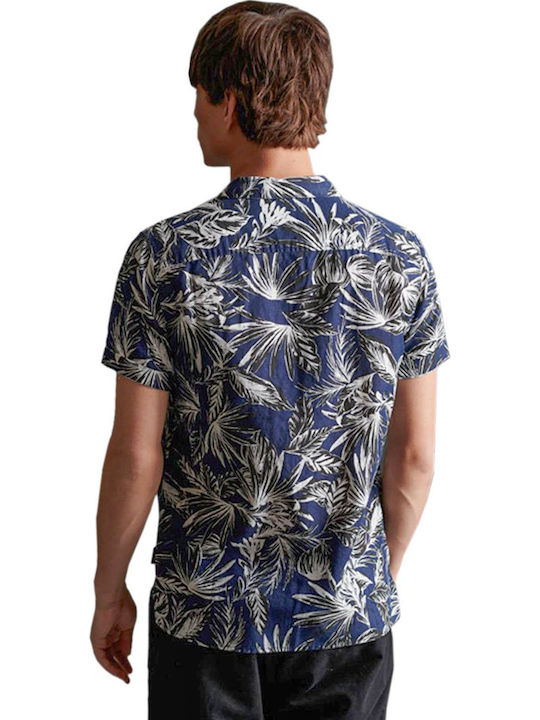 Superdry Edit Cabana Men's Shirt Short Sleeve Cotton Floral Blue