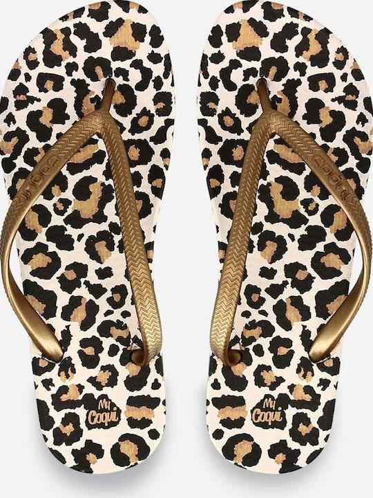 Coqui Kaja Printed 1327 Women's Flip Flops Gold