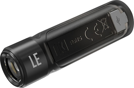 NiteCore Rechargeable Keychain Flashlight LED IP66 with Maximum Brightness 300lm TIKI LE Black