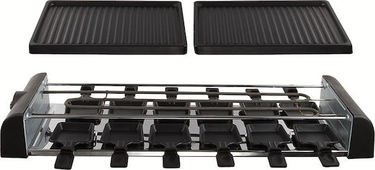 Livoo Set 12 Persons Tischplatte Elektrogrill Raclette Geriffelte Platte 1800W mit einstellbarem Thermostat 75cmx24cmcm