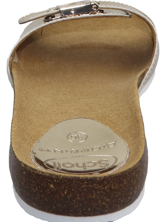 Bahamais Leather Women's Flat Sandals Anatomic in Gold Color